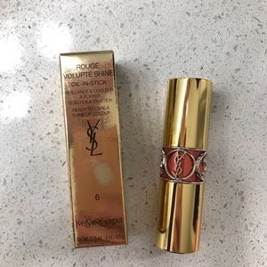 YSL rogue volupte shine lipstick #6 Pink Safari